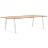 Nogi do stołu jadalnego w kształcie litery V 2 szt. Białe 90x(72-73,3) cm Stal