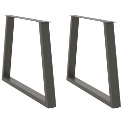 Nogi do stołu jadalnego w kształcie litery V 2 szt. Antracyt 90x(72-73,3) cm Stal