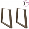 Nogi do stołu jadalnego w kształcie litery V 2 szt. Naturalna stal 90x(72-73,3) cm Stal