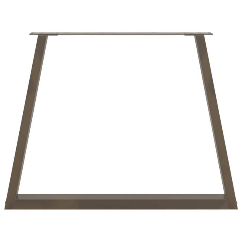 Nogi do stołu jadalnego w kształcie litery V 2 szt. Naturalna stal 90x(72-73,3) cm Stal