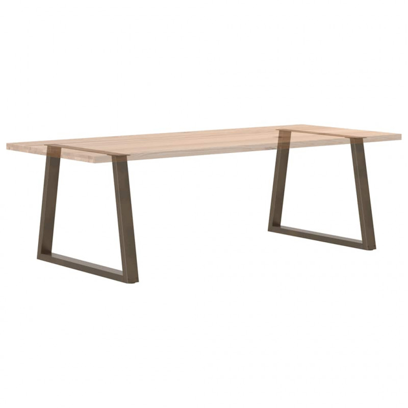 Nogi do stołu jadalnego w kształcie litery V 2 szt. Naturalna stal 90x(72-73,3) cm Stal