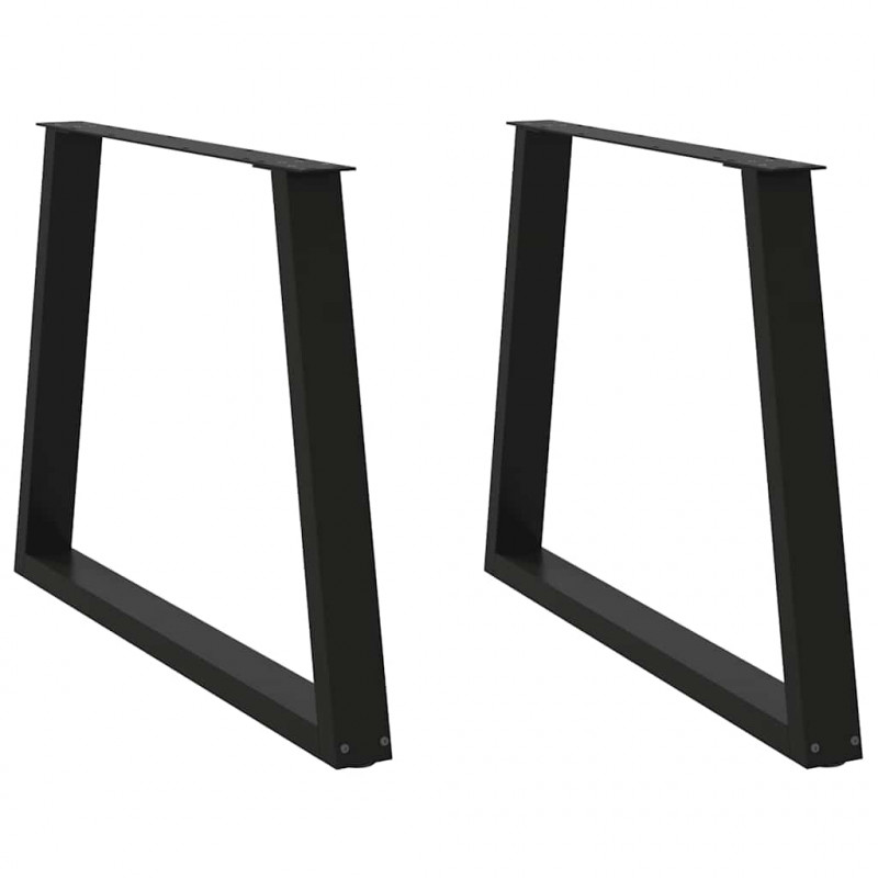Nogi do stołu jadalnego w kształcie litery V 2 szt. Czarne 100x(72-73,3) cm Stal