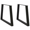 Nogi do stołu jadalnego w kształcie litery V 2 szt. Czarne 100x(72-73,3) cm Stal