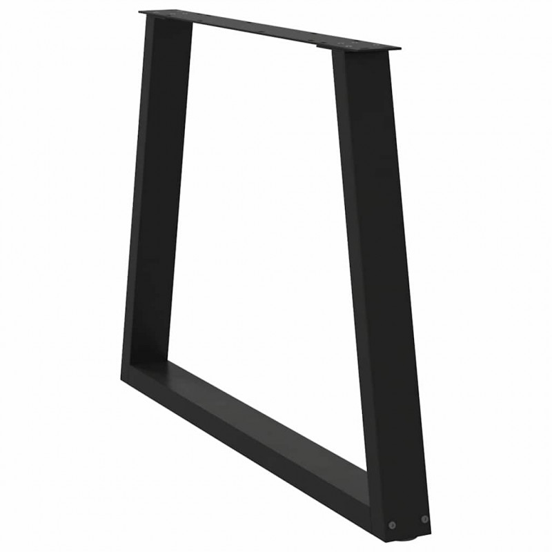 Nogi do stołu jadalnego w kształcie litery V 2 szt. Czarne 100x(72-73,3) cm Stal