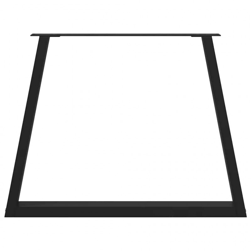 Nogi do stołu jadalnego w kształcie litery V 2 szt. Czarne 100x(72-73,3) cm Stal