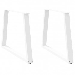 Nogi do stołu jadalnego w kształcie litery V 2 szt. Białe 100x(72-73,3) cm Stal