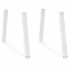 Nogi do stołu jadalnego w kształcie litery V 2 szt. Białe 100x(72-73,3) cm Stal