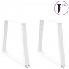 Nogi do stołu jadalnego w kształcie litery V 2 szt. Białe 100x(72-73,3) cm Stal