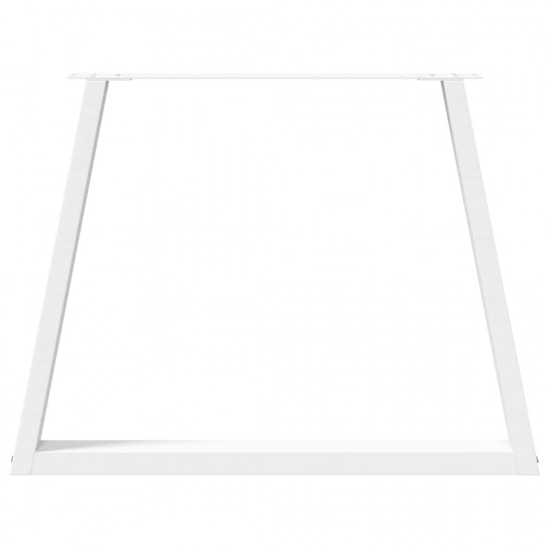 Nogi do stołu jadalnego w kształcie litery V 2 szt. Białe 100x(72-73,3) cm Stal