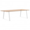 Nogi do stołu jadalnego w kształcie litery V 2 szt. Białe 100x(72-73,3) cm Stal