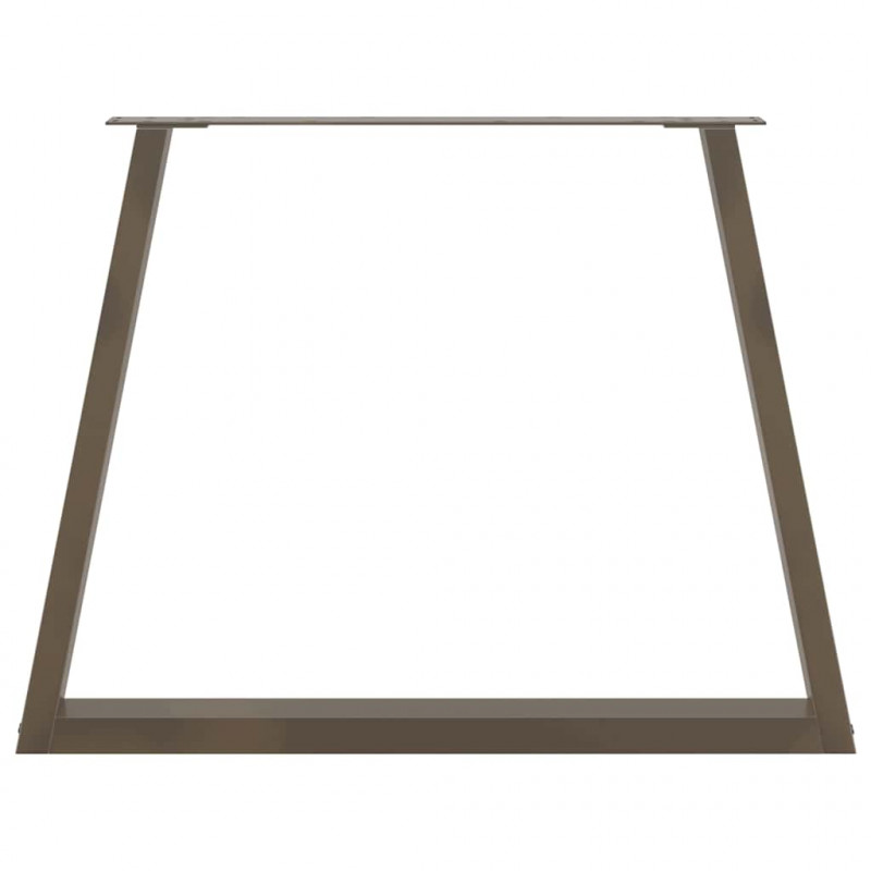 Nogi do stołu jadalnego w kształcie litery V 2 szt. Naturalna stal 100x(72-73,3) cm Stal