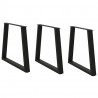 Nogi do stołu jadalnego w kształcie litery V 3 szt. Czarne 70x(72-73,3) cm Stalowe