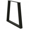 Nogi do stołu jadalnego w kształcie litery V 3 szt. Czarne 70x(72-73,3) cm Stalowe