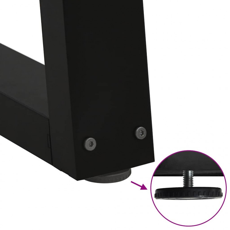 Nogi do stołu jadalnego w kształcie litery V 3 szt. Czarne 70x(72-73,3) cm Stalowe