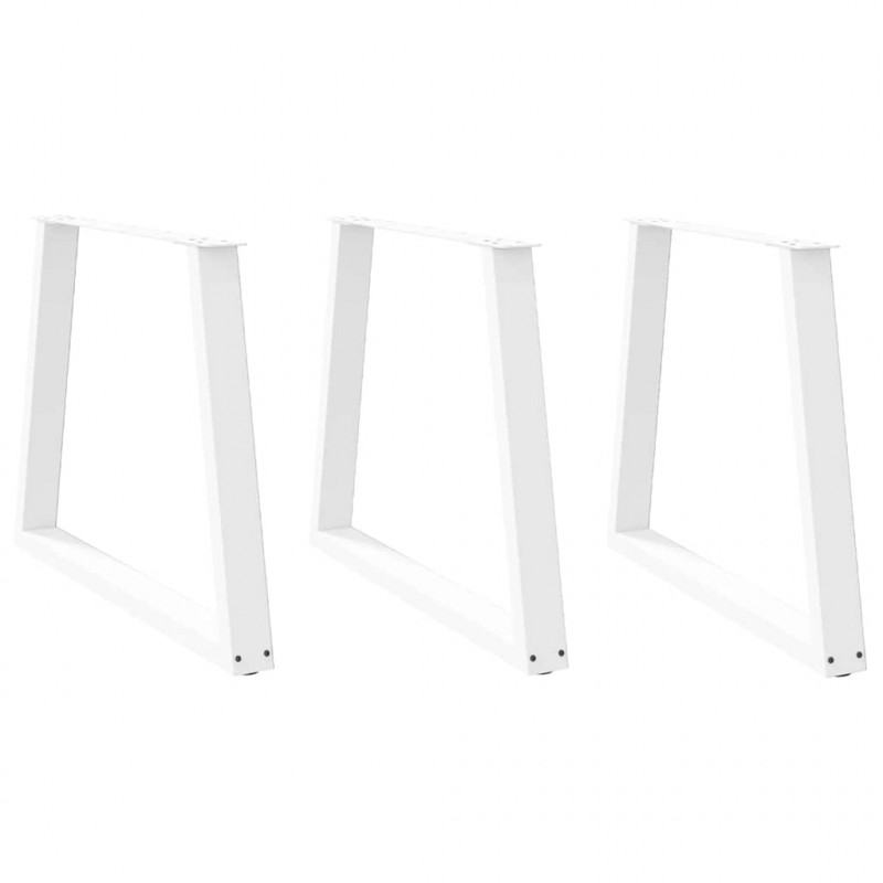 Nogi do stołu jadalnego w kształcie litery V 3 szt. Białe 70x(72-73,3) cm Stal