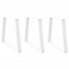 Nogi do stołu jadalnego w kształcie litery V 3 szt. Białe 70x(72-73,3) cm Stal