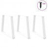 Nogi do stołu jadalnego w kształcie litery V 3 szt. Białe 70x(72-73,3) cm Stal