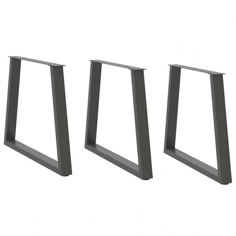 Nogi do stołu jadalnego w kształcie litery V 3 szt. Antracyt 70x(72-73,3) cm Stal