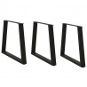 Nogi do stołu jadalnego w kształcie litery V 3 szt. Czarne 80x(72-73,3) cm Stalowe