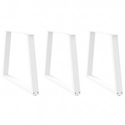 Nogi do stołu jadalnego w kształcie litery V 3 szt. Białe 80x(72-73,3) cm Stal