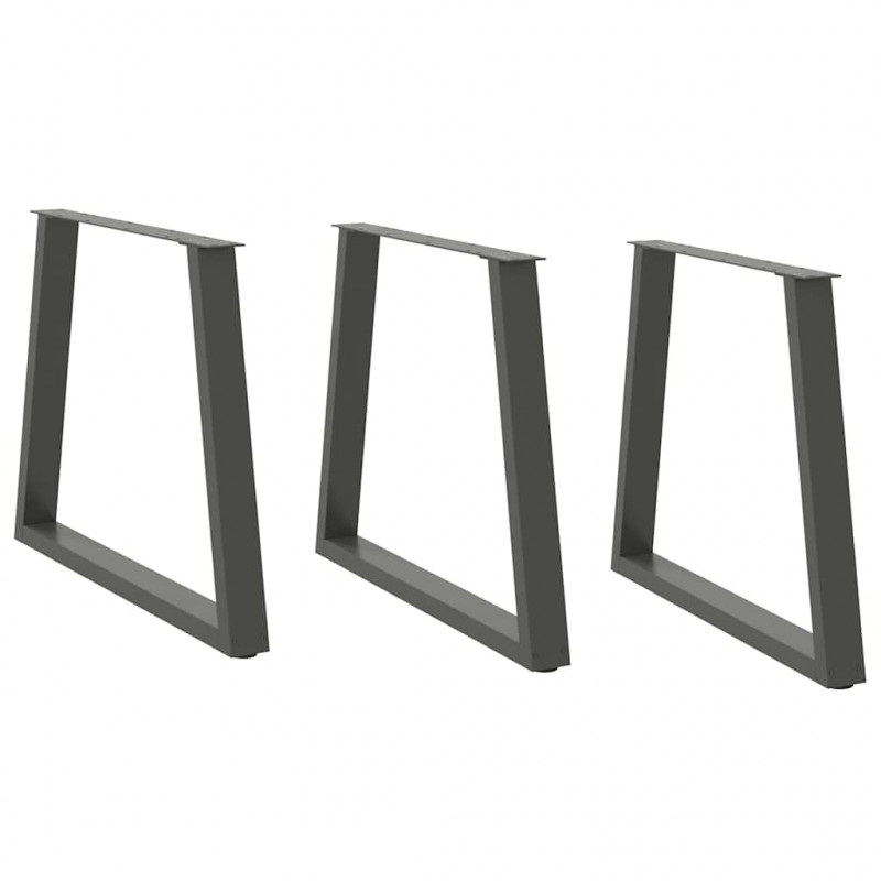 Nogi do stołu jadalnego w kształcie litery V 3 szt. Antracyt 80x(72-73,3) cm Stal