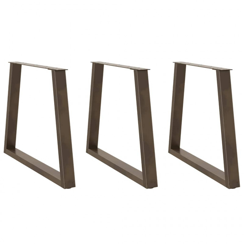 Nogi do stołu jadalnego w kształcie litery V 3 szt. Naturalna stal 80x(72-73,3) cm Stal