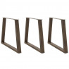 Nogi do stołu jadalnego w kształcie litery V 3 szt. Naturalna stal 80x(72-73,3) cm Stal