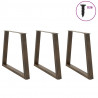 Nogi do stołu jadalnego w kształcie litery V 3 szt. Naturalna stal 80x(72-73,3) cm Stal