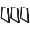 Nogi do stołu jadalnego w kształcie litery V 3 szt. Czarne 90x(72-73,3) cm Stal