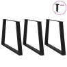Nogi do stołu jadalnego w kształcie litery V 3 szt. Czarne 90x(72-73,3) cm Stal