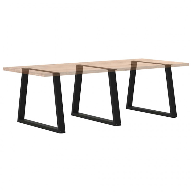 Nogi do stołu jadalnego w kształcie litery V 3 szt. Czarne 90x(72-73,3) cm Stal