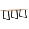 Nogi do stołu jadalnego w kształcie litery V 3 szt. Czarne 90x(72-73,3) cm Stal