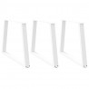 Nogi do stołu jadalnego w kształcie litery V 3 szt. Białe 90x(72-73,3) cm Stal