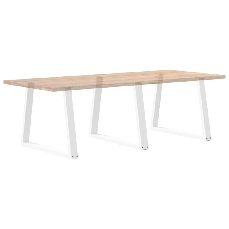 Nogi do stołu jadalnego w kształcie litery V 3 szt. Białe 90x(72-73,3) cm Stal