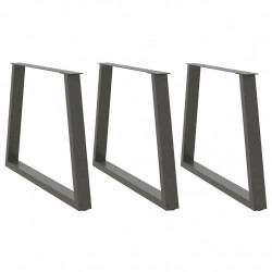 Nogi do stołu jadalnego w kształcie litery V 3 szt. Antracyt 90x(72-73,3) cm Stal