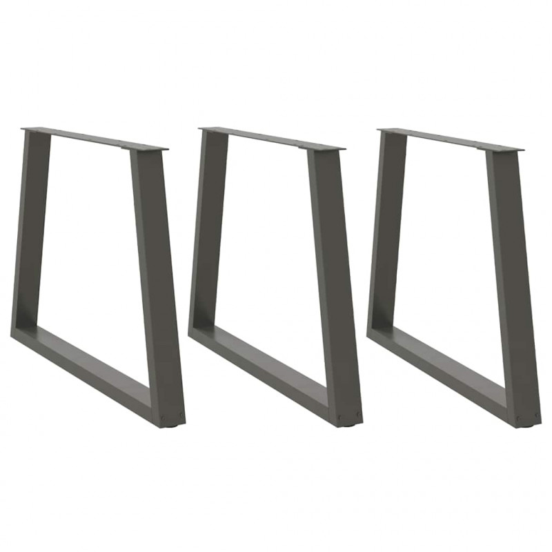 Nogi do stołu jadalnego w kształcie litery V 3 szt. Antracyt 90x(72-73,3) cm Stal