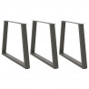 Nogi do stołu jadalnego w kształcie litery V 3 szt. Antracyt 90x(72-73,3) cm Stal