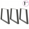 Nogi do stołu jadalnego w kształcie litery V 3 szt. Antracyt 90x(72-73,3) cm Stal