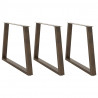 Nogi do stołu jadalnego w kształcie litery V 3 szt. Naturalna stal 90x(72-73,3) cm Stal