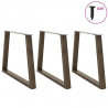 Nogi do stołu jadalnego w kształcie litery V 3 szt. Naturalna stal 90x(72-73,3) cm Stal
