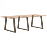 Nogi do stołu jadalnego w kształcie litery V 3 szt. Naturalna stal 90x(72-73,3) cm Stal