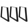 Nogi do stołu jadalnego w kształcie litery V 3 szt. Czarne 100x(72-73,3) cm Stal