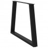 Nogi do stołu jadalnego w kształcie litery V 3 szt. Czarne 100x(72-73,3) cm Stal