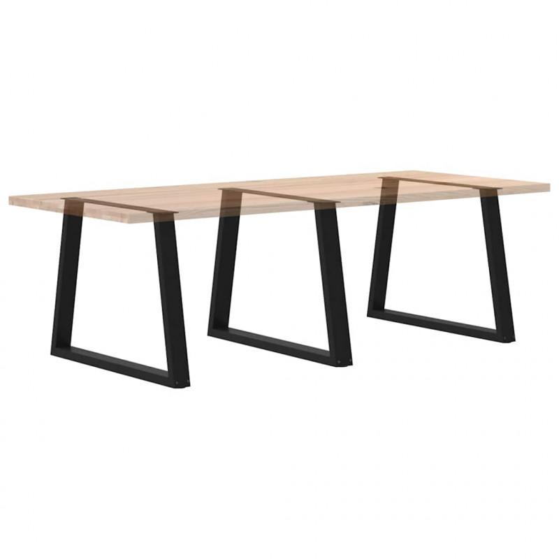 Nogi do stołu jadalnego w kształcie litery V 3 szt. Czarne 100x(72-73,3) cm Stal