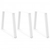 Nogi do stołu jadalnego w kształcie litery V 3 szt. Białe 100x(72-73,3) cm Stal