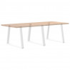 Nogi do stołu jadalnego w kształcie litery V 3 szt. Białe 100x(72-73,3) cm Stal