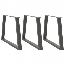Nogi do stołu jadalnego w kształcie litery V 3 szt. Antracyt 100x(72-73,3) cm Stal