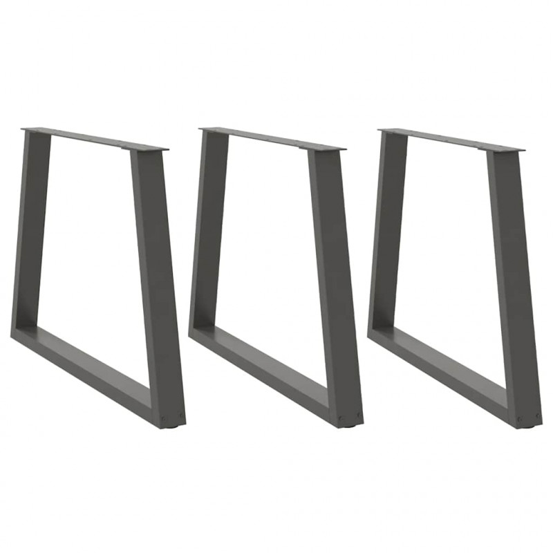 Nogi do stołu jadalnego w kształcie litery V 3 szt. Antracyt 100x(72-73,3) cm Stal