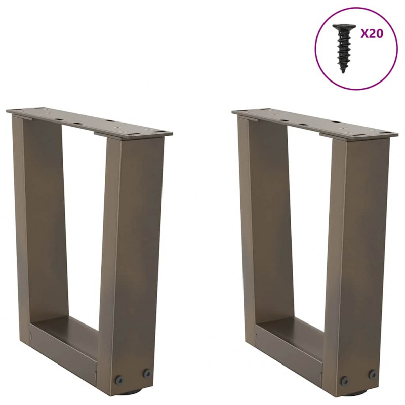 Nogi do stolika kawowego w kształcie litery V 2 szt. Naturalna stal 40x(30-31,3) cm Stal