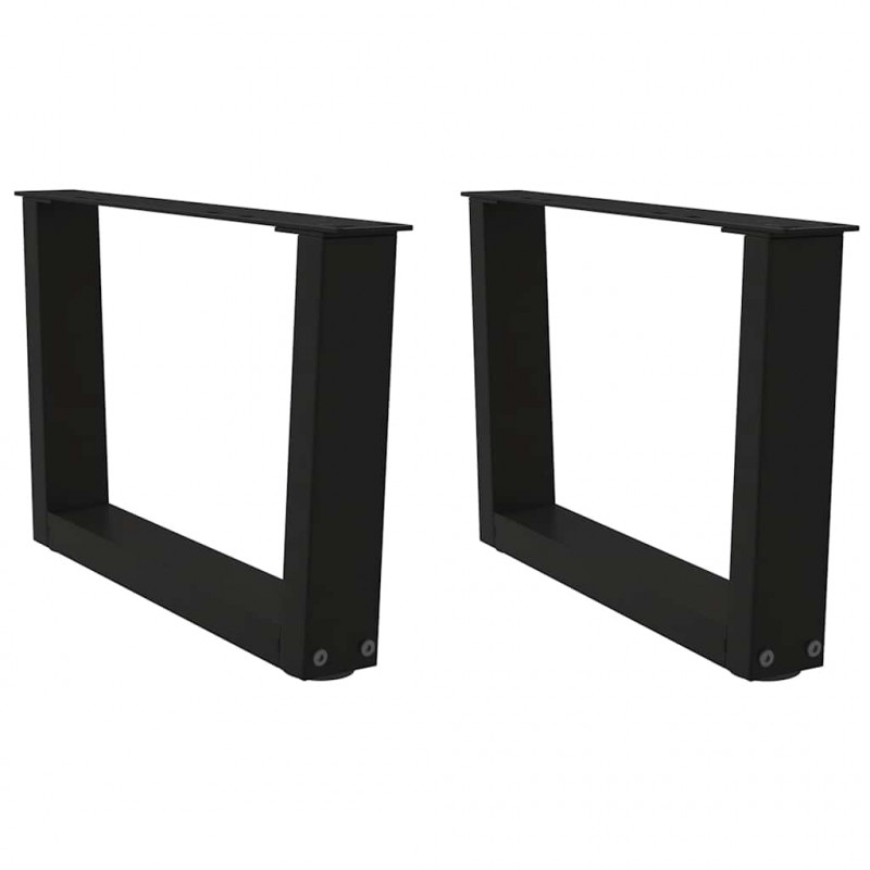 Nogi do stolika kawowego w kształcie litery V 2 szt. Czarne 50x(30-31,3) cm Stal